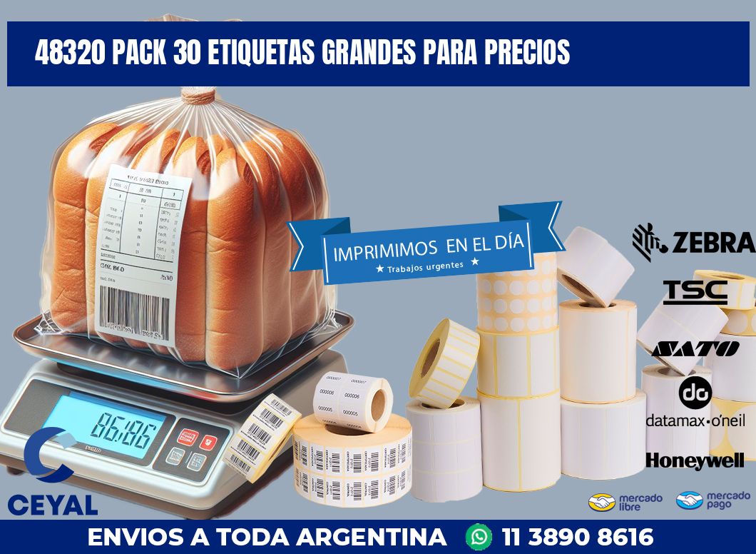 48320 PACK 30 ETIQUETAS GRANDES PARA PRECIOS