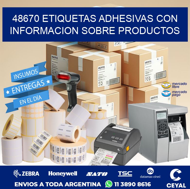 48670 ETIQUETAS ADHESIVAS CON INFORMACION SOBRE PRODUCTOS