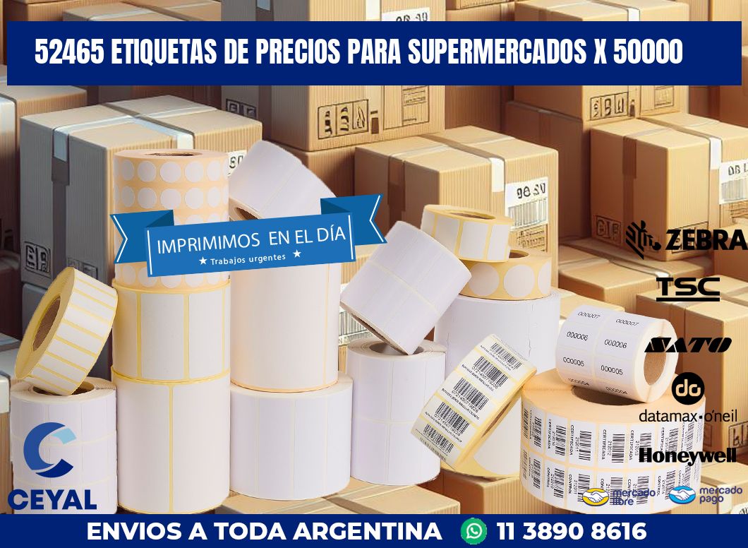 52465 ETIQUETAS DE PRECIOS PARA SUPERMERCADOS X 50000