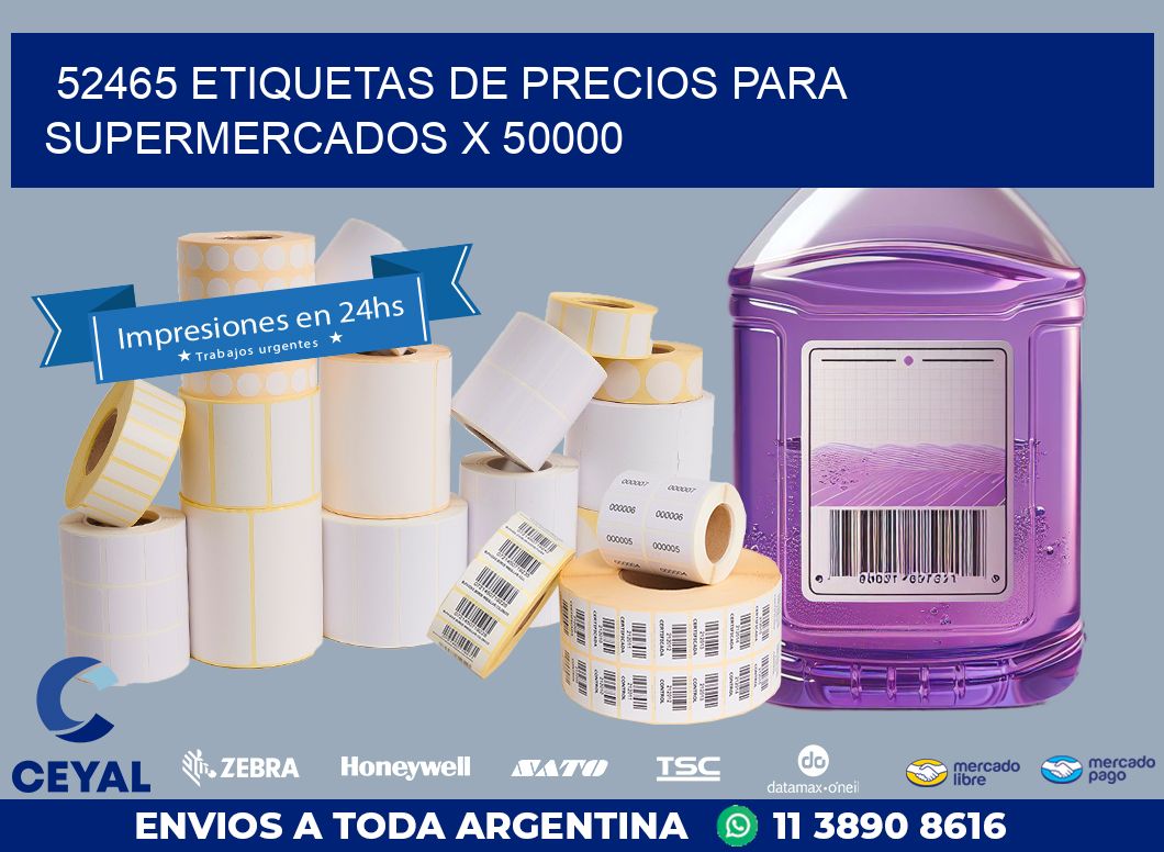 52465 ETIQUETAS DE PRECIOS PARA SUPERMERCADOS X 50000