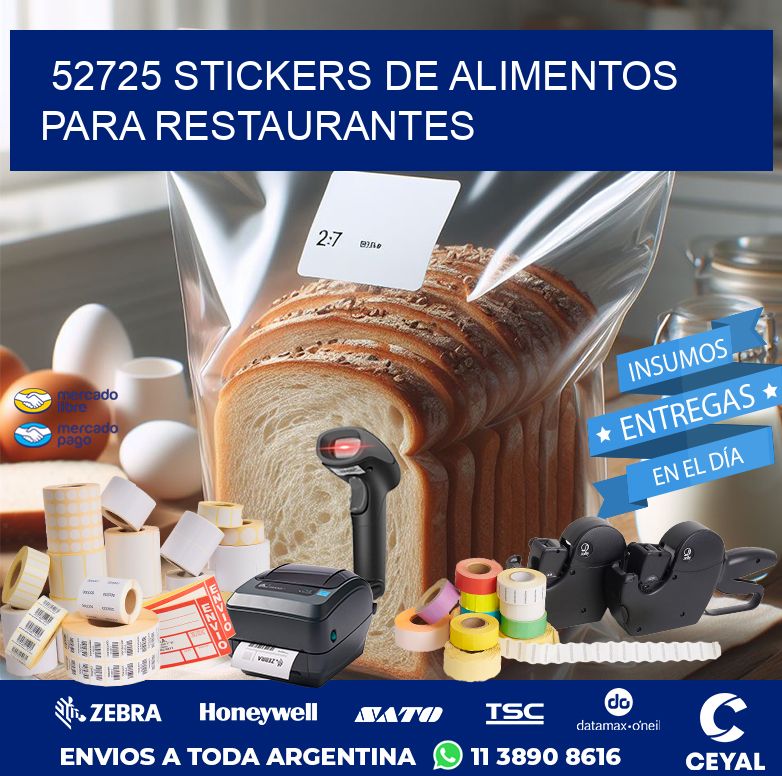 52725 STICKERS DE ALIMENTOS PARA RESTAURANTES