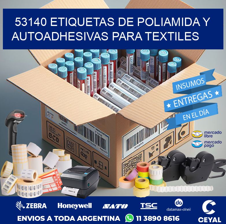 53140 ETIQUETAS DE POLIAMIDA Y AUTOADHESIVAS PARA TEXTILES
