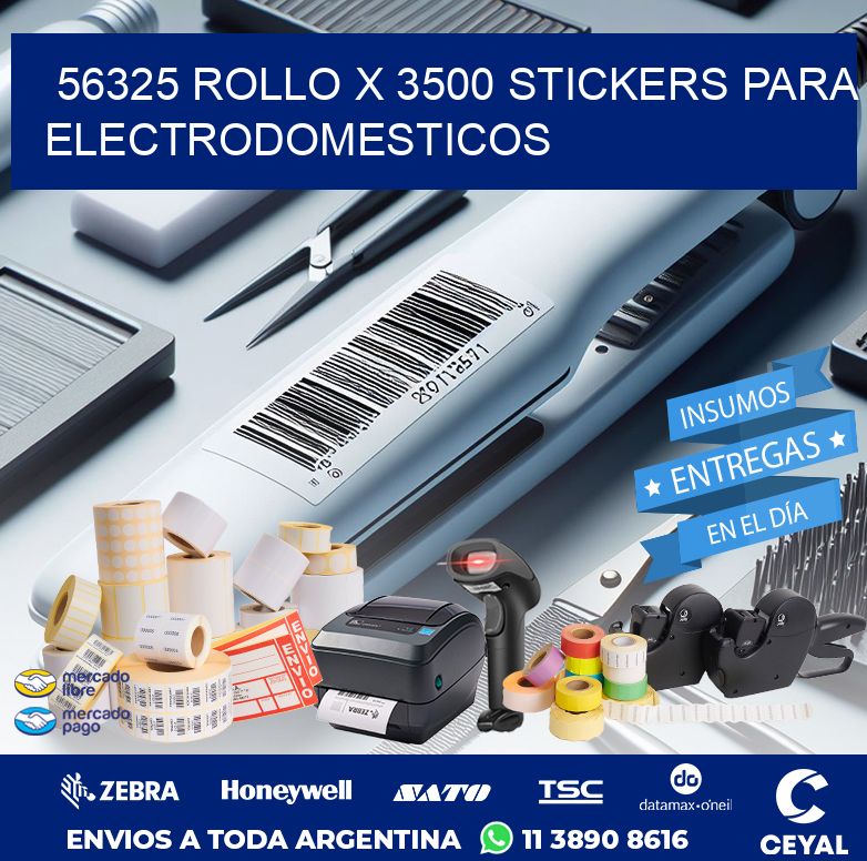 56325 ROLLO X 3500 STICKERS PARA ELECTRODOMESTICOS
