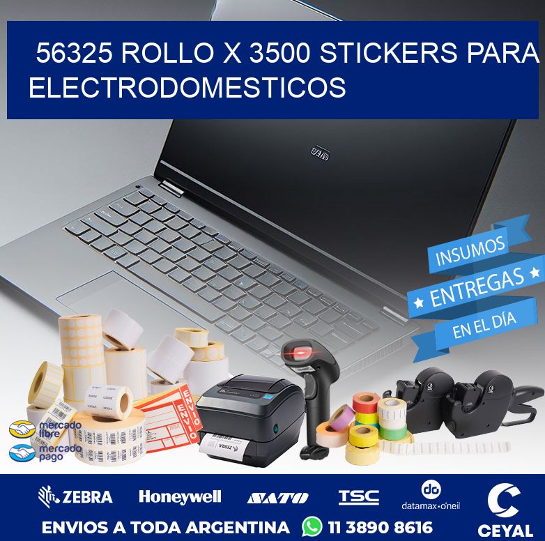 56325 ROLLO X 3500 STICKERS PARA ELECTRODOMESTICOS