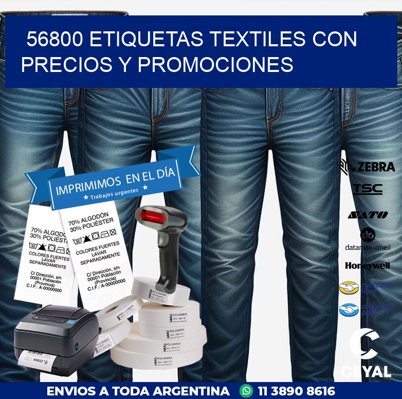 56800 ETIQUETAS TEXTILES CON PRECIOS Y PROMOCIONES