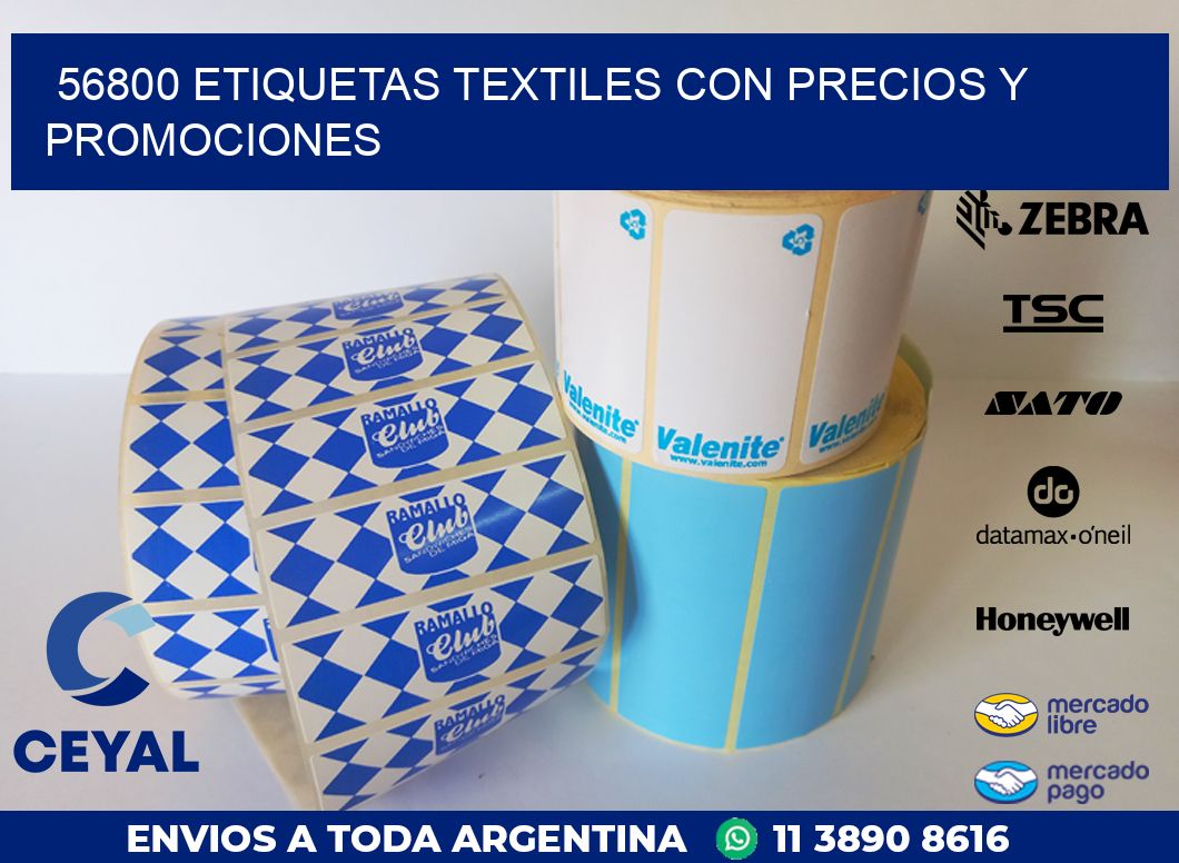 56800 ETIQUETAS TEXTILES CON PRECIOS Y PROMOCIONES