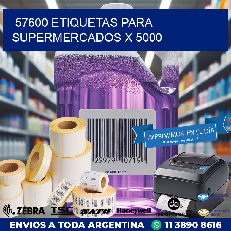 57600 ETIQUETAS PARA SUPERMERCADOS X 5000