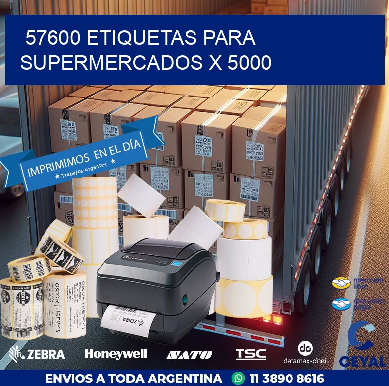 57600 ETIQUETAS PARA SUPERMERCADOS X 5000