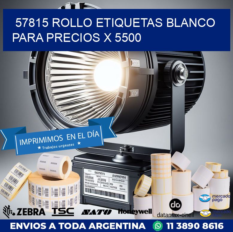 57815 ROLLO ETIQUETAS BLANCO PARA PRECIOS X 5500