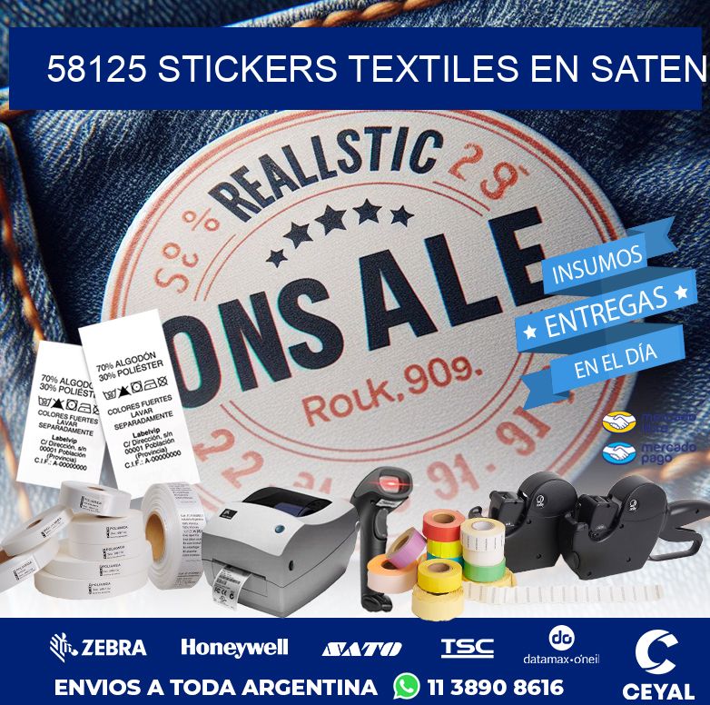 58125 STICKERS TEXTILES EN SATEN