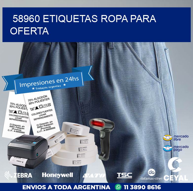 58960 ETIQUETAS ROPA PARA OFERTA