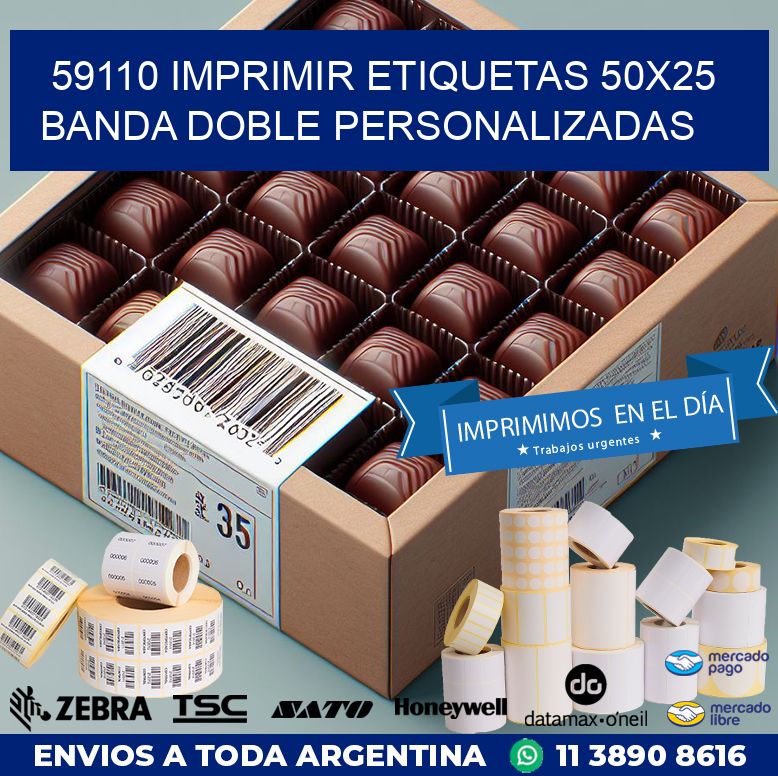 59110 IMPRIMIR ETIQUETAS 50X25 BANDA DOBLE PERSONALIZADAS