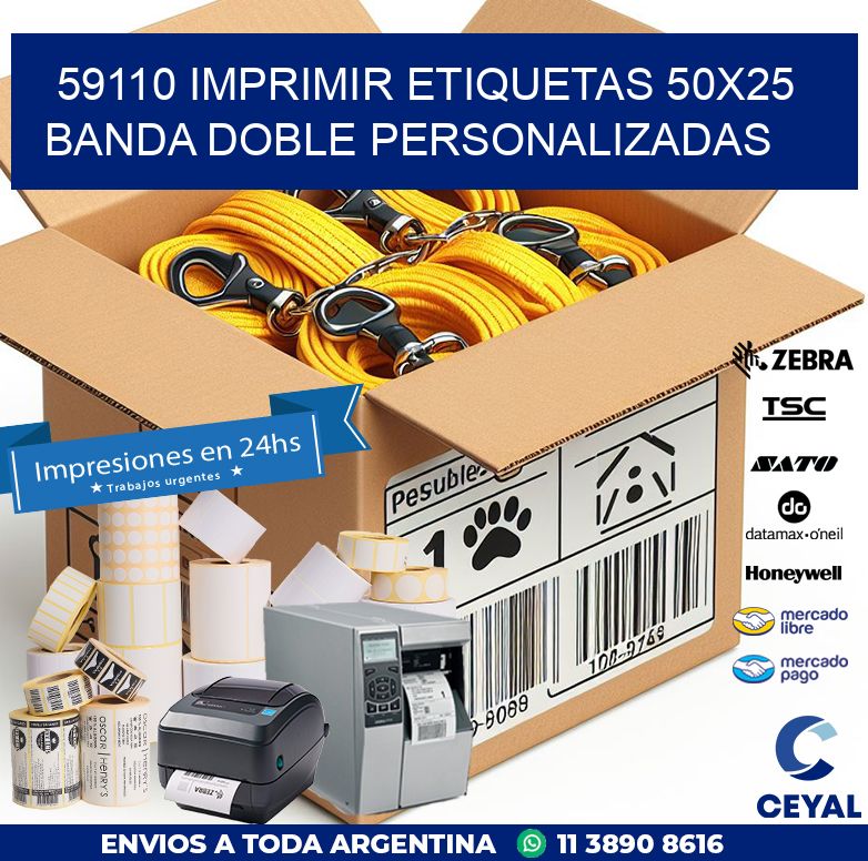 59110 IMPRIMIR ETIQUETAS 50X25 BANDA DOBLE PERSONALIZADAS