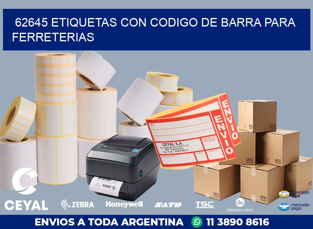 62645 ETIQUETAS CON CODIGO DE BARRA PARA FERRETERIAS