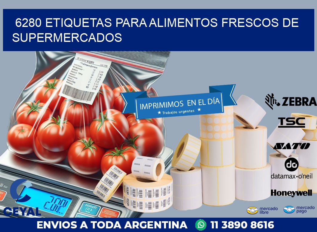 6280 ETIQUETAS PARA ALIMENTOS FRESCOS DE SUPERMERCADOS