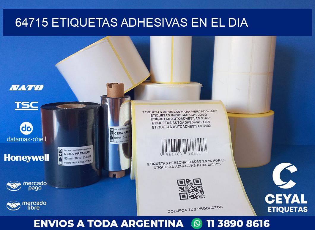 64715 ETIQUETAS ADHESIVAS EN EL DIA
