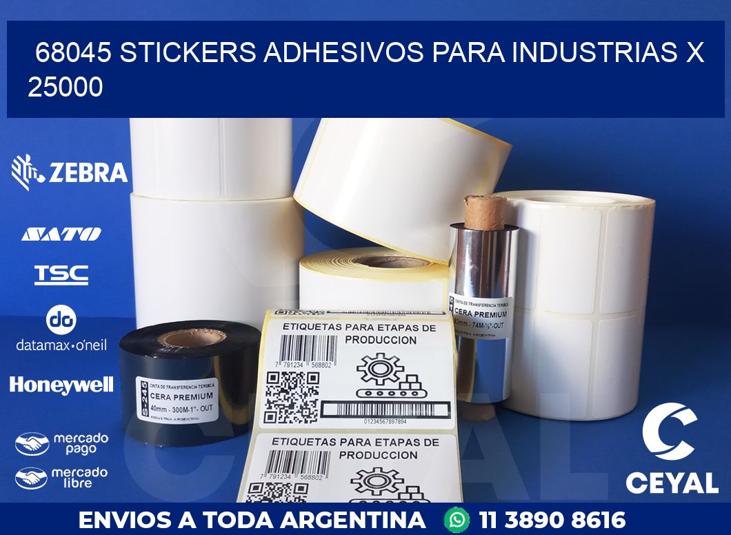 68045 STICKERS ADHESIVOS PARA INDUSTRIAS X 25000