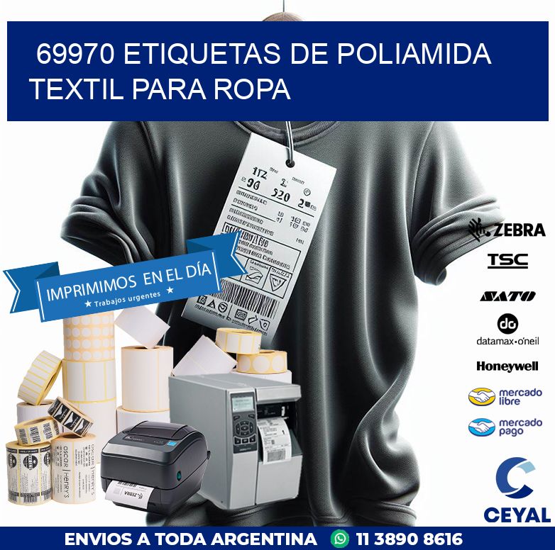 69970 ETIQUETAS DE POLIAMIDA TEXTIL PARA ROPA