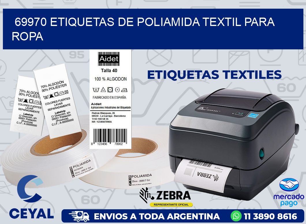 69970 ETIQUETAS DE POLIAMIDA TEXTIL PARA ROPA