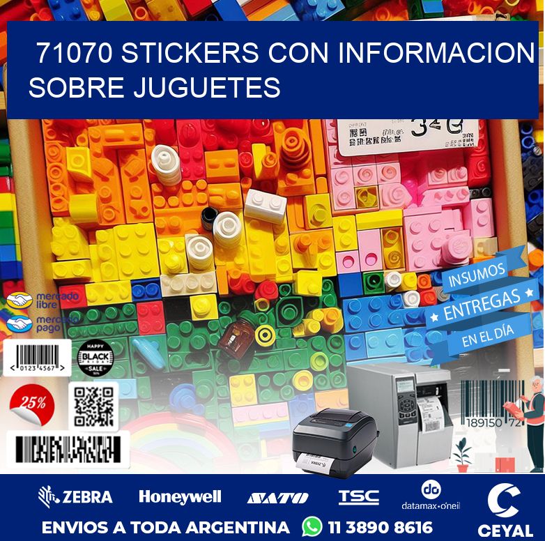 71070 STICKERS CON INFORMACION SOBRE JUGUETES