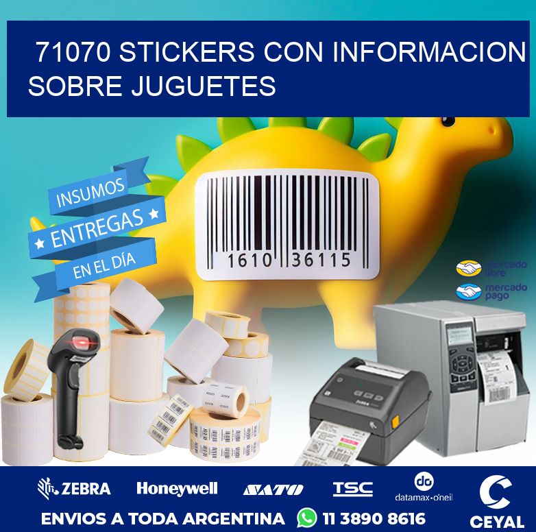 71070 STICKERS CON INFORMACION SOBRE JUGUETES