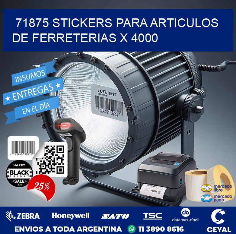 71875 STICKERS PARA ARTICULOS DE FERRETERIAS X 4000