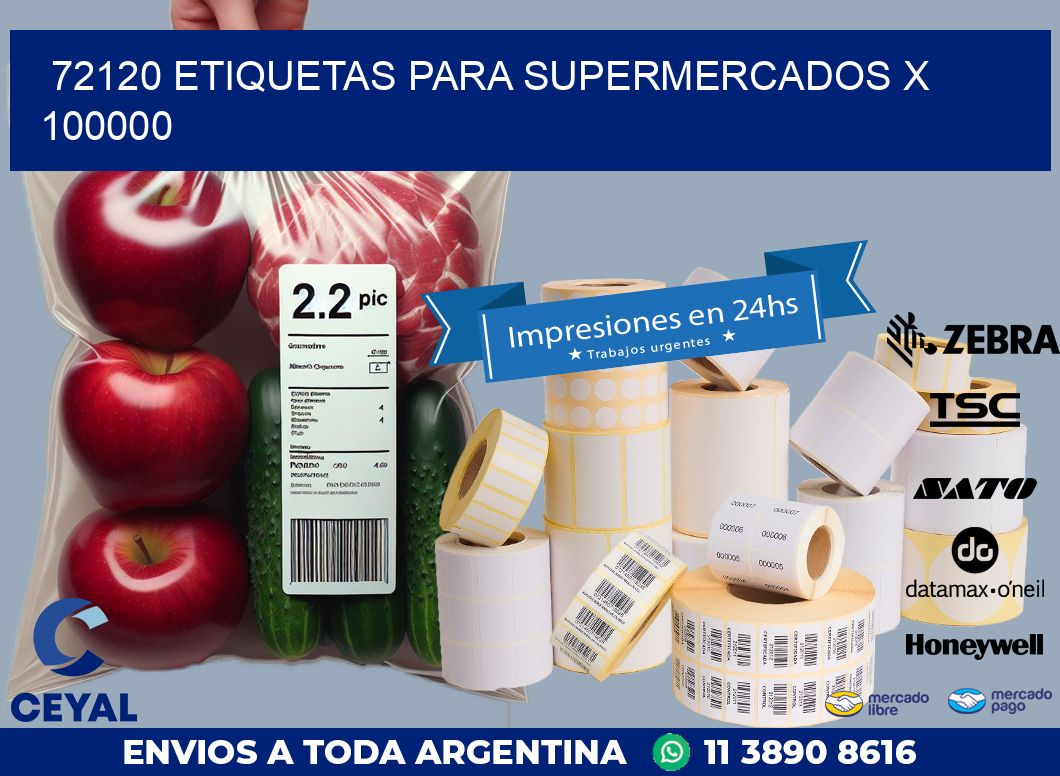 72120 ETIQUETAS PARA SUPERMERCADOS X 100000