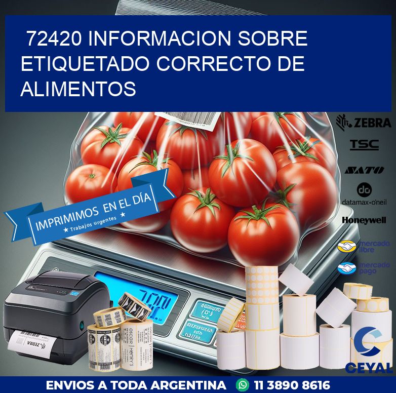 72420 INFORMACION SOBRE ETIQUETADO CORRECTO DE ALIMENTOS