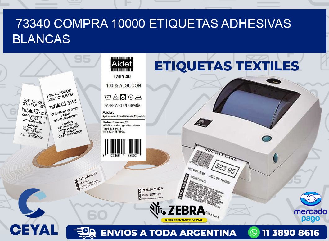 73340 COMPRA 10000 ETIQUETAS ADHESIVAS BLANCAS