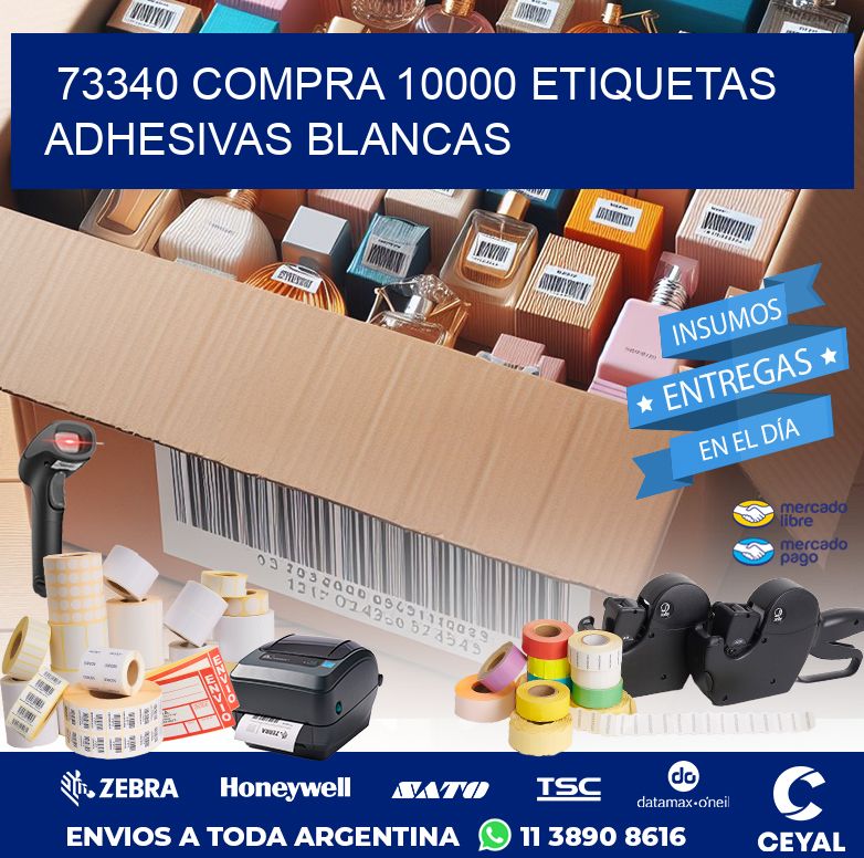 73340 COMPRA 10000 ETIQUETAS ADHESIVAS BLANCAS