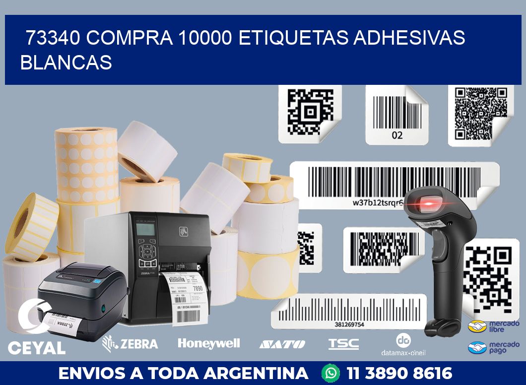 73340 COMPRA 10000 ETIQUETAS ADHESIVAS BLANCAS
