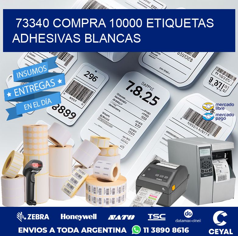 73340 COMPRA 10000 ETIQUETAS ADHESIVAS BLANCAS