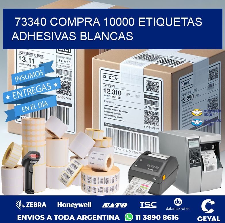 73340 COMPRA 10000 ETIQUETAS ADHESIVAS BLANCAS