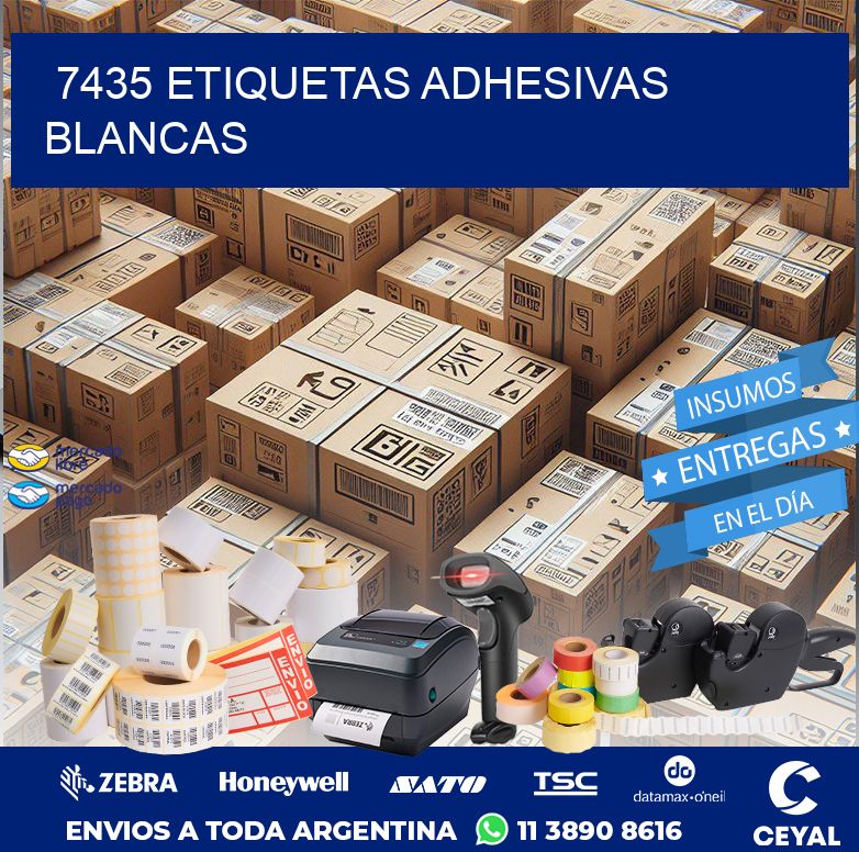 7435 ETIQUETAS ADHESIVAS BLANCAS