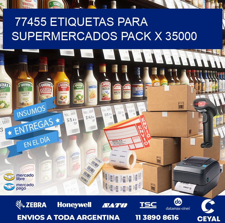 77455 ETIQUETAS PARA SUPERMERCADOS PACK X 35000