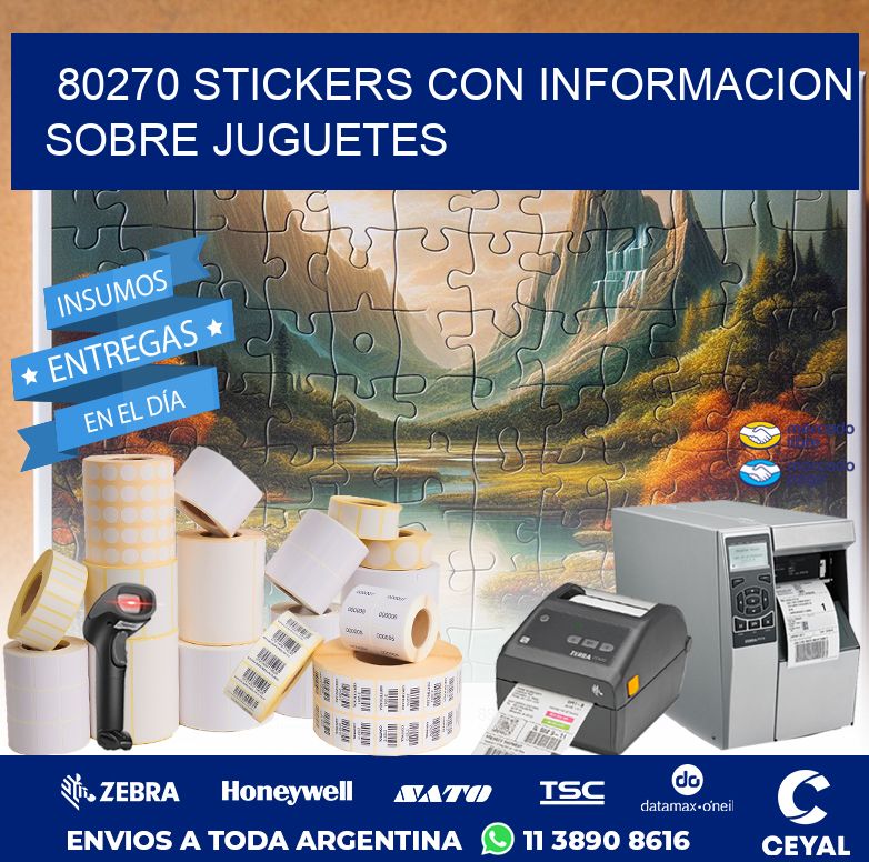 80270 STICKERS CON INFORMACION SOBRE JUGUETES