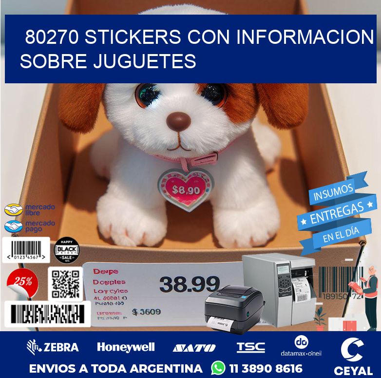 80270 STICKERS CON INFORMACION SOBRE JUGUETES