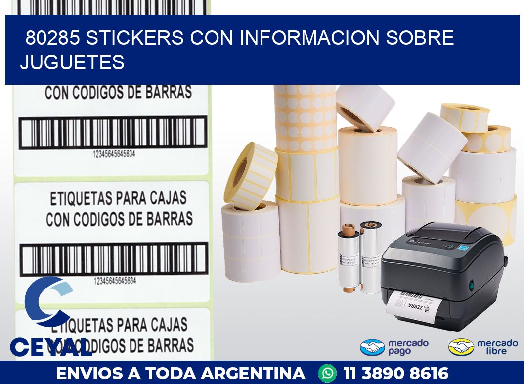 80285 STICKERS CON INFORMACION SOBRE JUGUETES