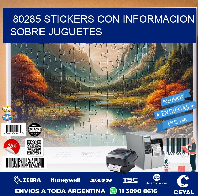 80285 STICKERS CON INFORMACION SOBRE JUGUETES