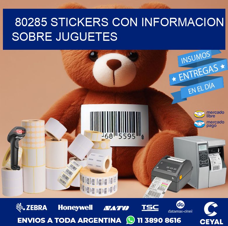 80285 STICKERS CON INFORMACION SOBRE JUGUETES