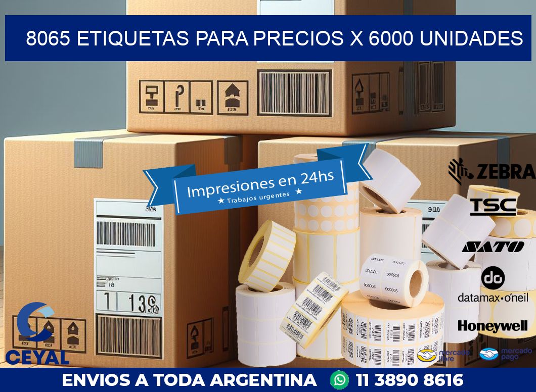 8065 ETIQUETAS PARA PRECIOS X 6000 UNIDADES