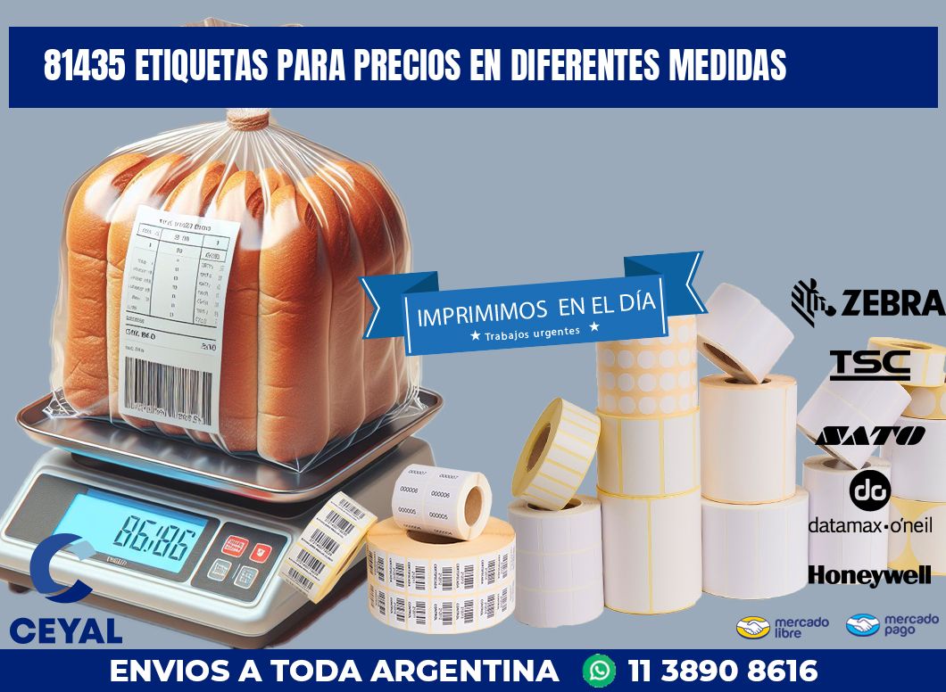 81435 ETIQUETAS PARA PRECIOS EN DIFERENTES MEDIDAS