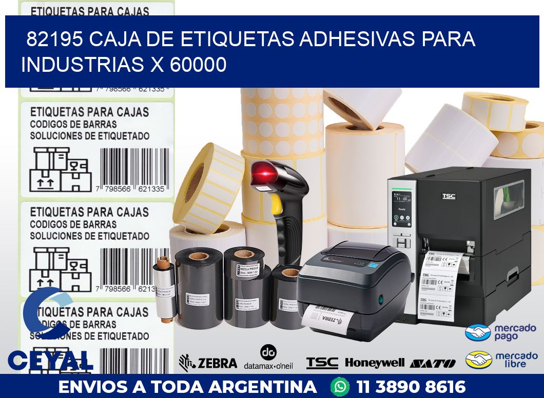 82195 CAJA DE ETIQUETAS ADHESIVAS PARA INDUSTRIAS X 60000