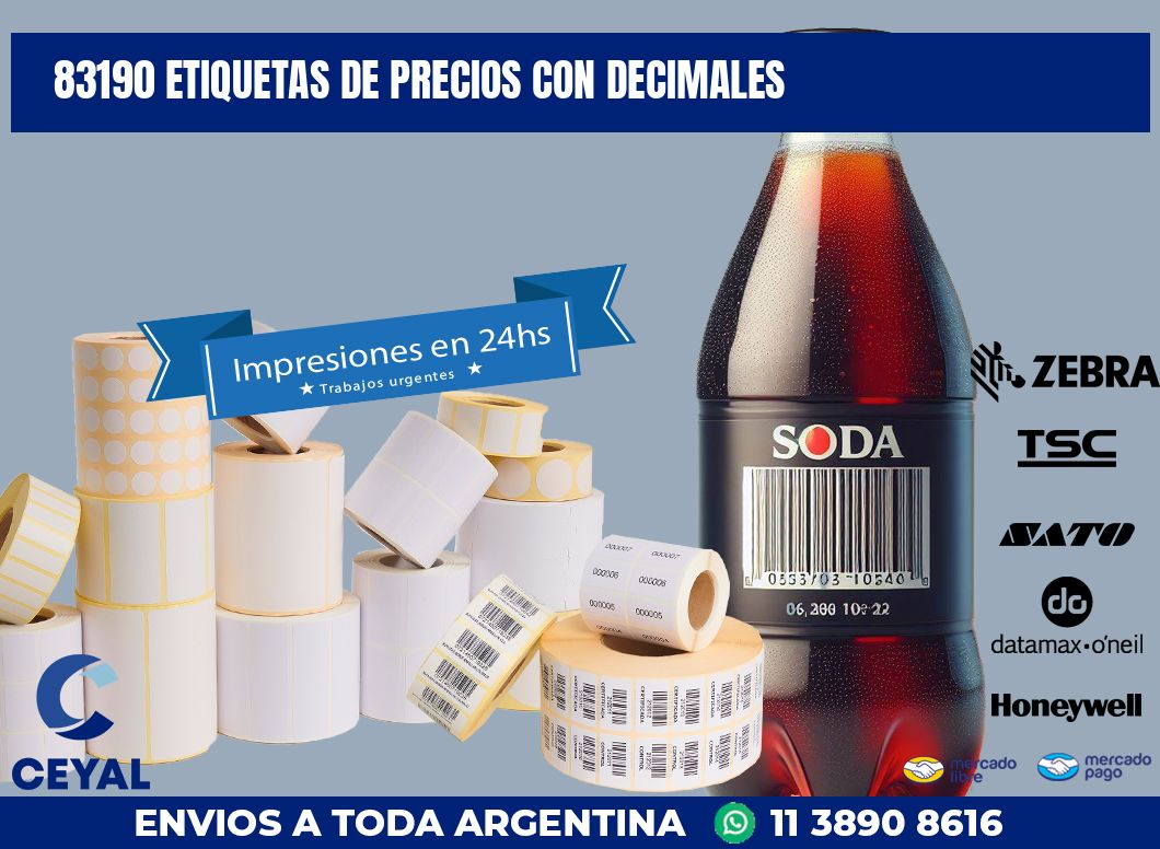 83190 ETIQUETAS DE PRECIOS CON DECIMALES