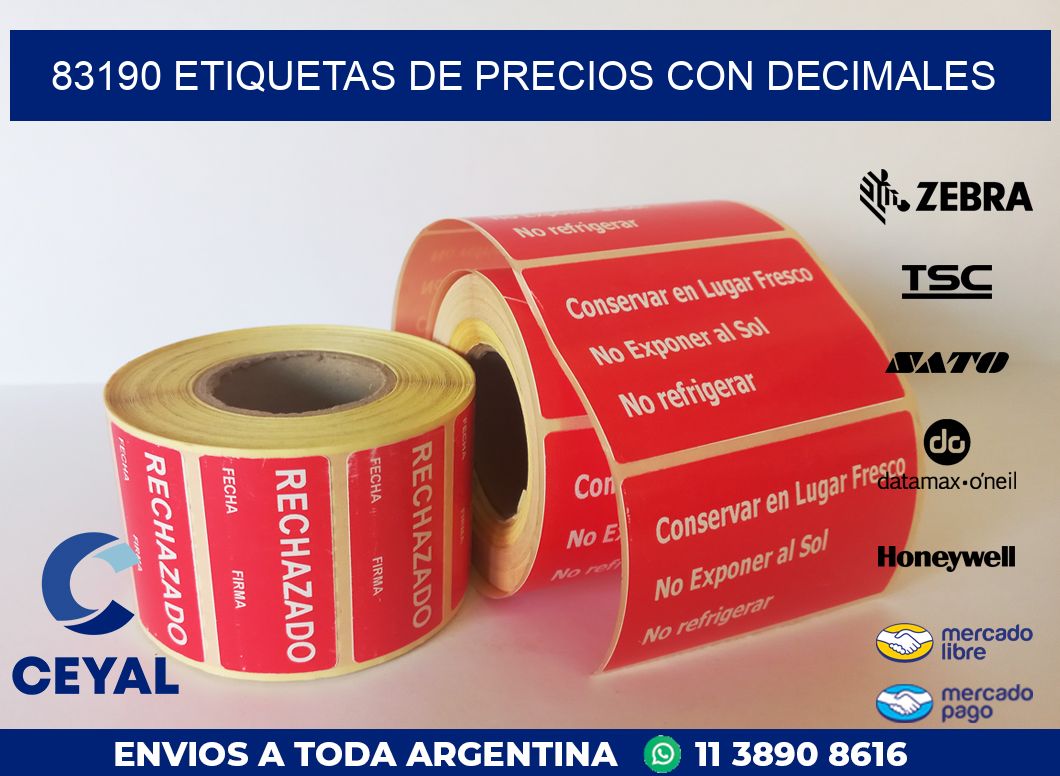 83190 ETIQUETAS DE PRECIOS CON DECIMALES