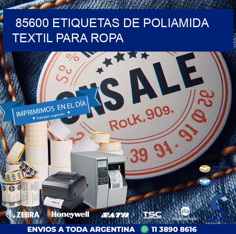 85600 ETIQUETAS DE POLIAMIDA TEXTIL PARA ROPA