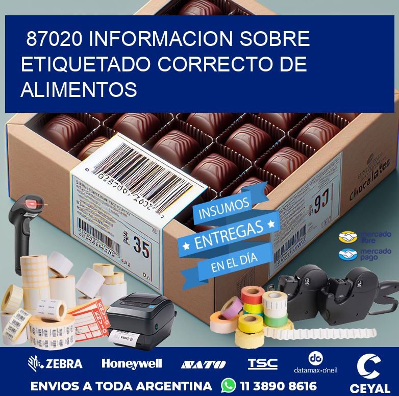 87020 INFORMACION SOBRE ETIQUETADO CORRECTO DE ALIMENTOS