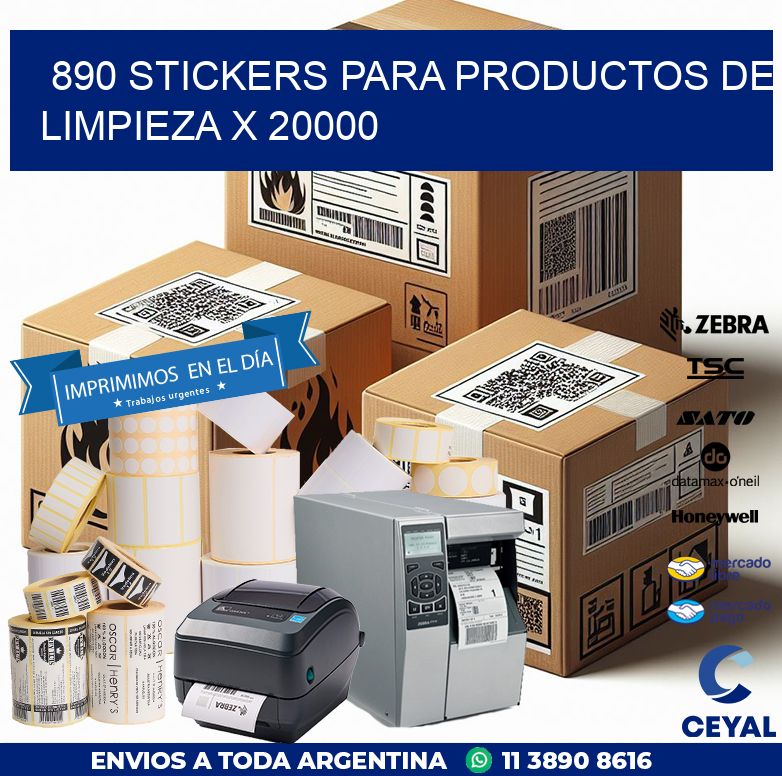 890 STICKERS PARA PRODUCTOS DE LIMPIEZA X 20000