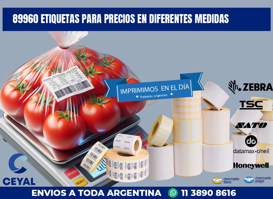89960 ETIQUETAS PARA PRECIOS EN DIFERENTES MEDIDAS