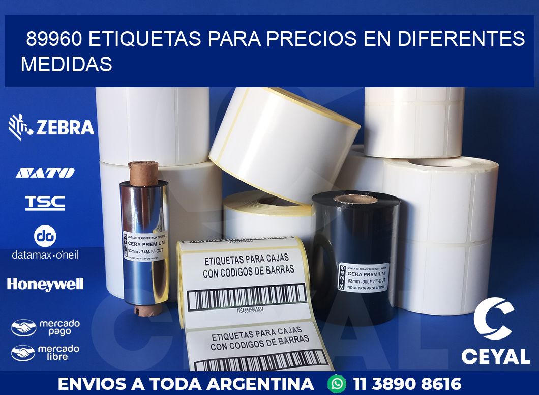 89960 ETIQUETAS PARA PRECIOS EN DIFERENTES MEDIDAS